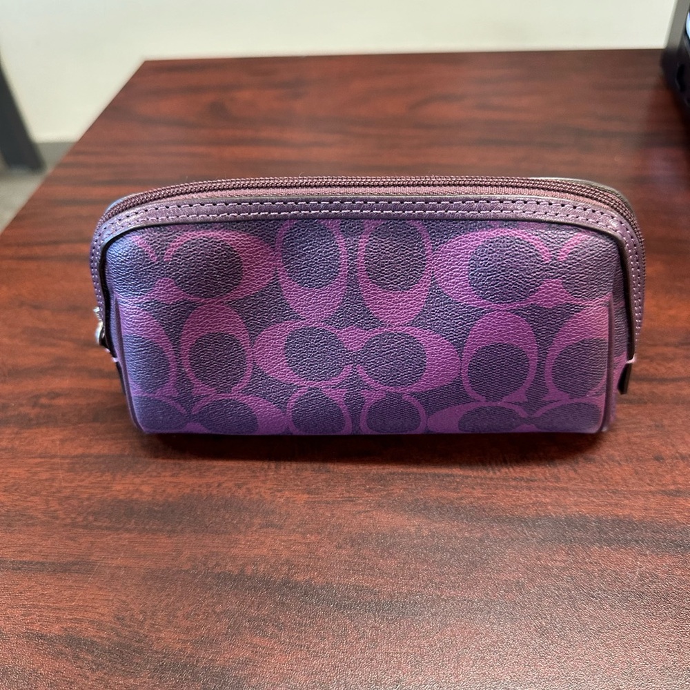 Purple COACH small make—up or misc bag